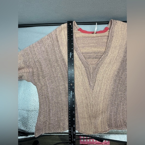 Free People Lemonade Stand Textured Vneck Sweater Size M Bohemian - Picture 13 of 15